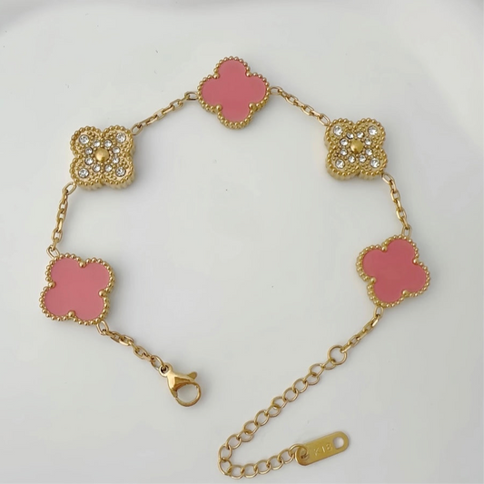 Flower Bracelet - Pink Diamond